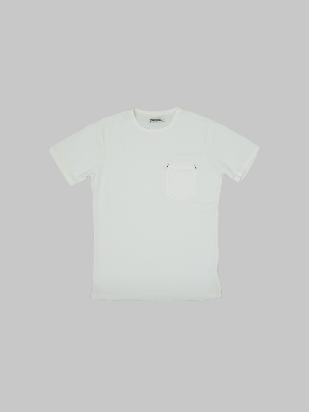 freenote cloth 9 ounce pocket t shirt white made in USA