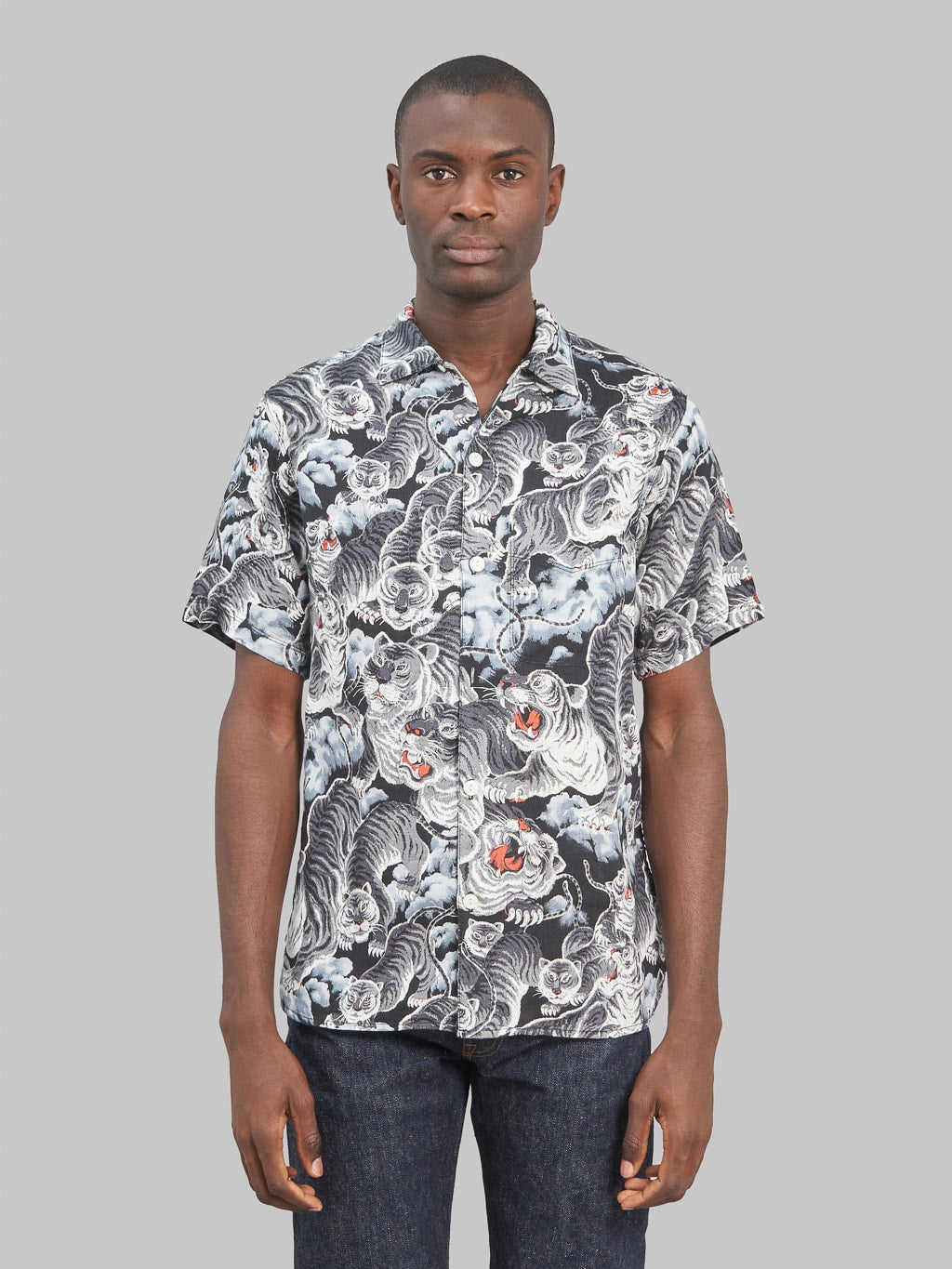 Freenote Cloth Hawaiian Black Tigers Shirt