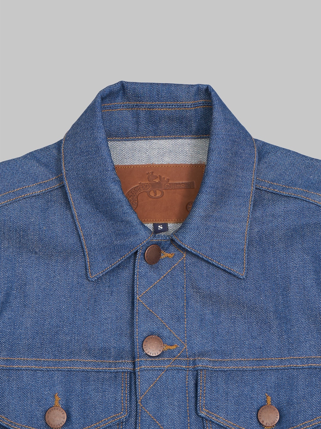 freenote cloth classic denim jacket vintage blue denim collar details