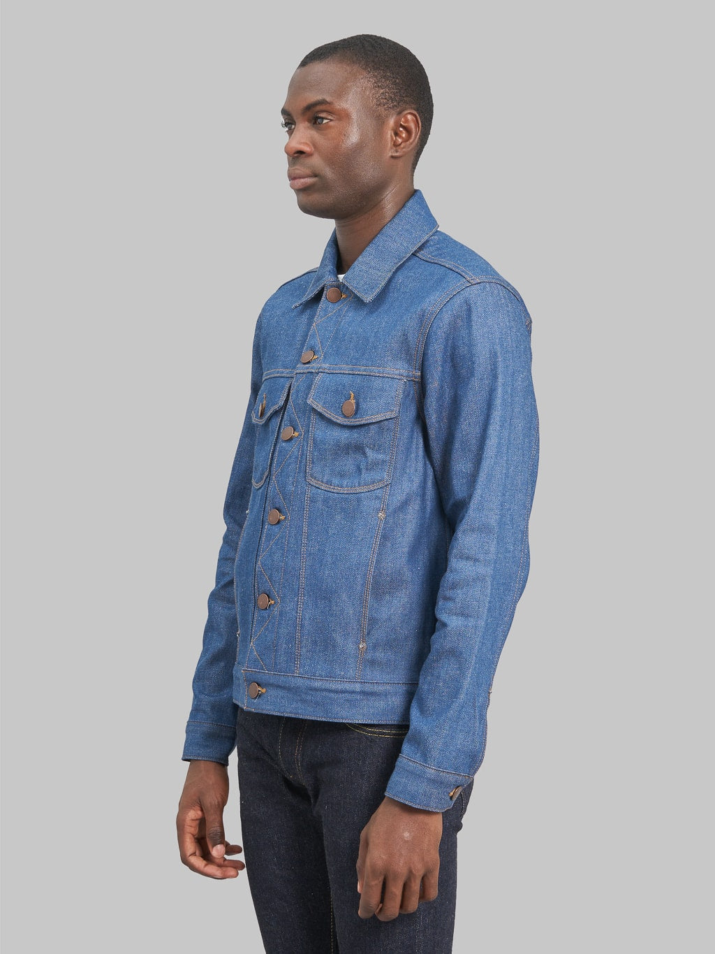 freenote cloth classic denim jacket vintage blue denim warmer side fit