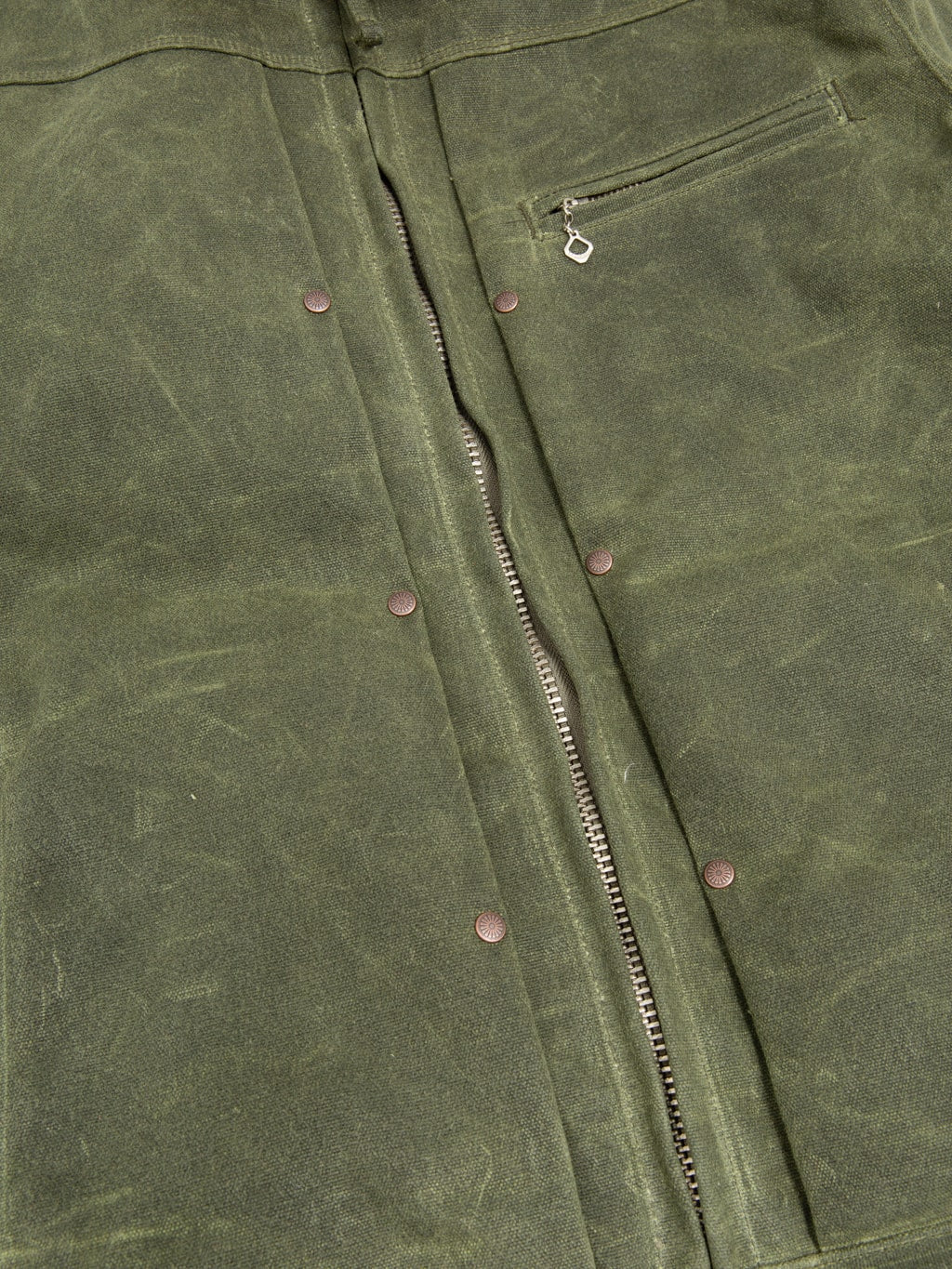 Freenote Cloth RJ2 Waxed Canvas 20oz Shearling Jacket Olive martexin