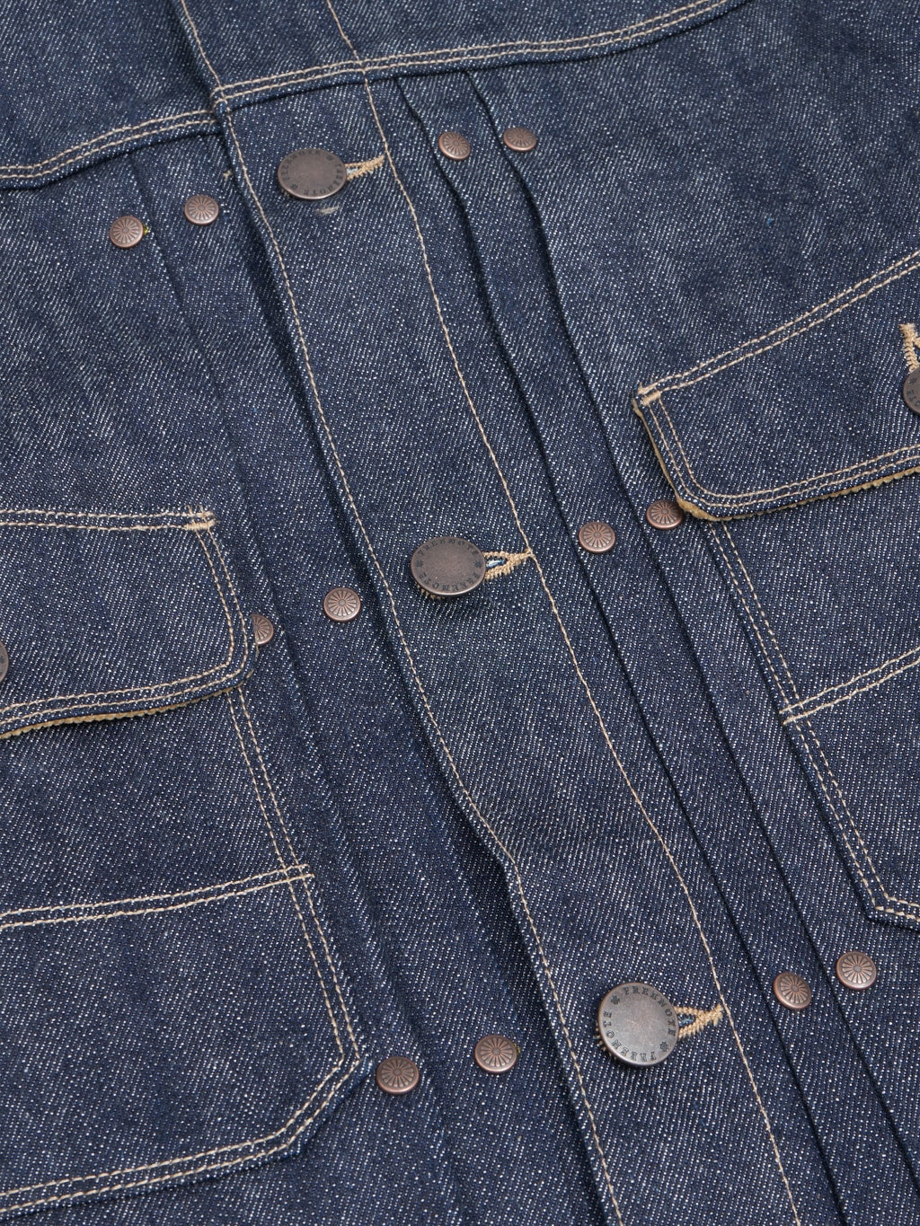 freenote cloth rj 313 ounce indigo selvedge denim jacket  buttons