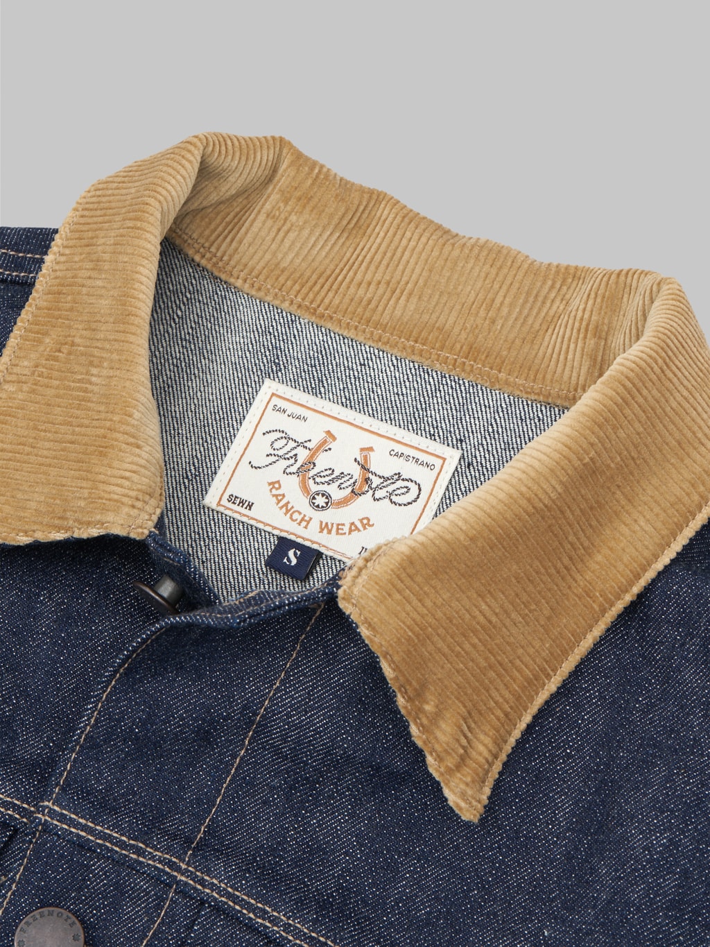freenote cloth rj 313 ounce indigo selvedge denim jacket  corduroy collar soft