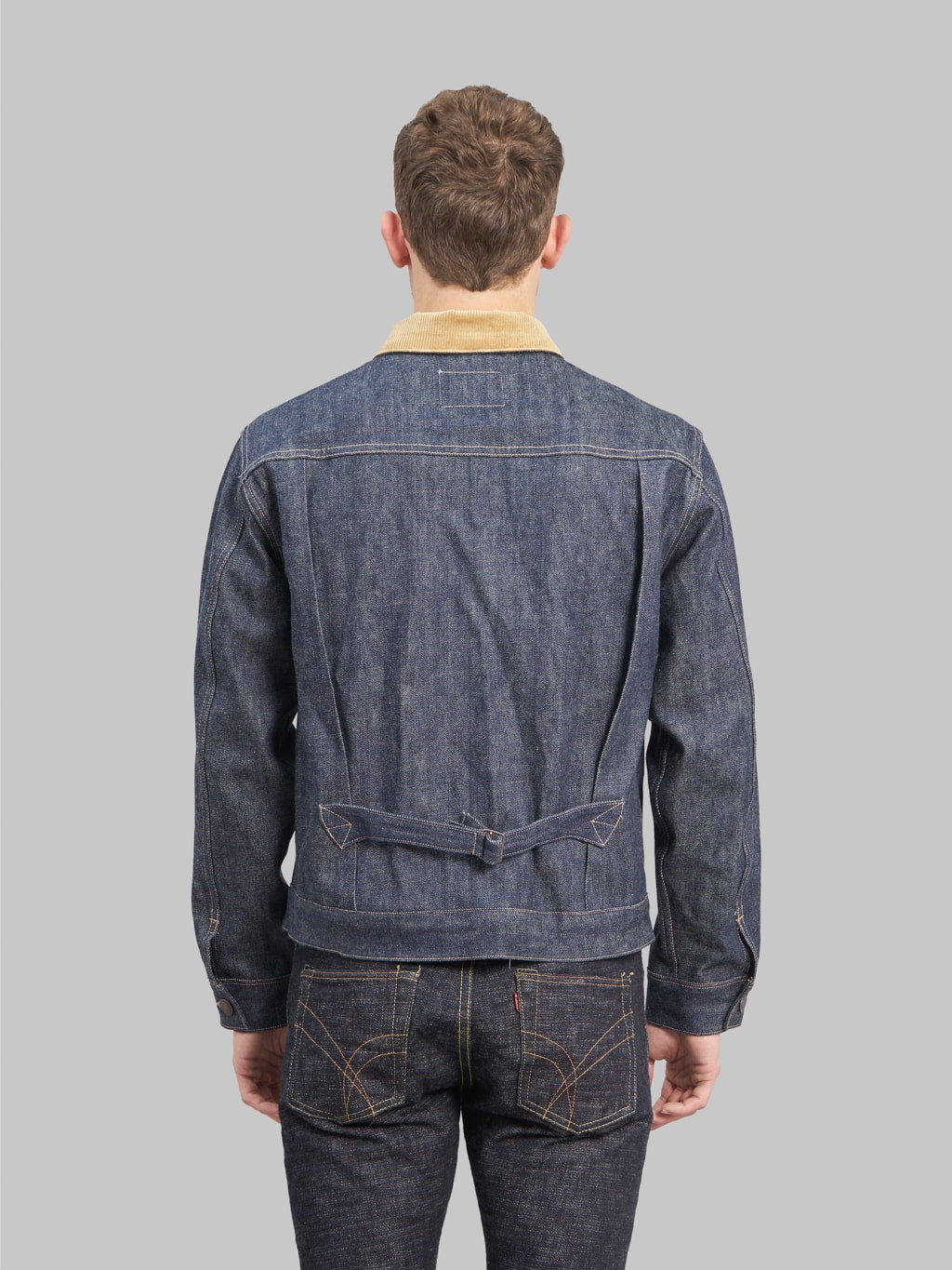 freenote cloth rj 313 ounce indigo selvedge denim jacket  back fit
