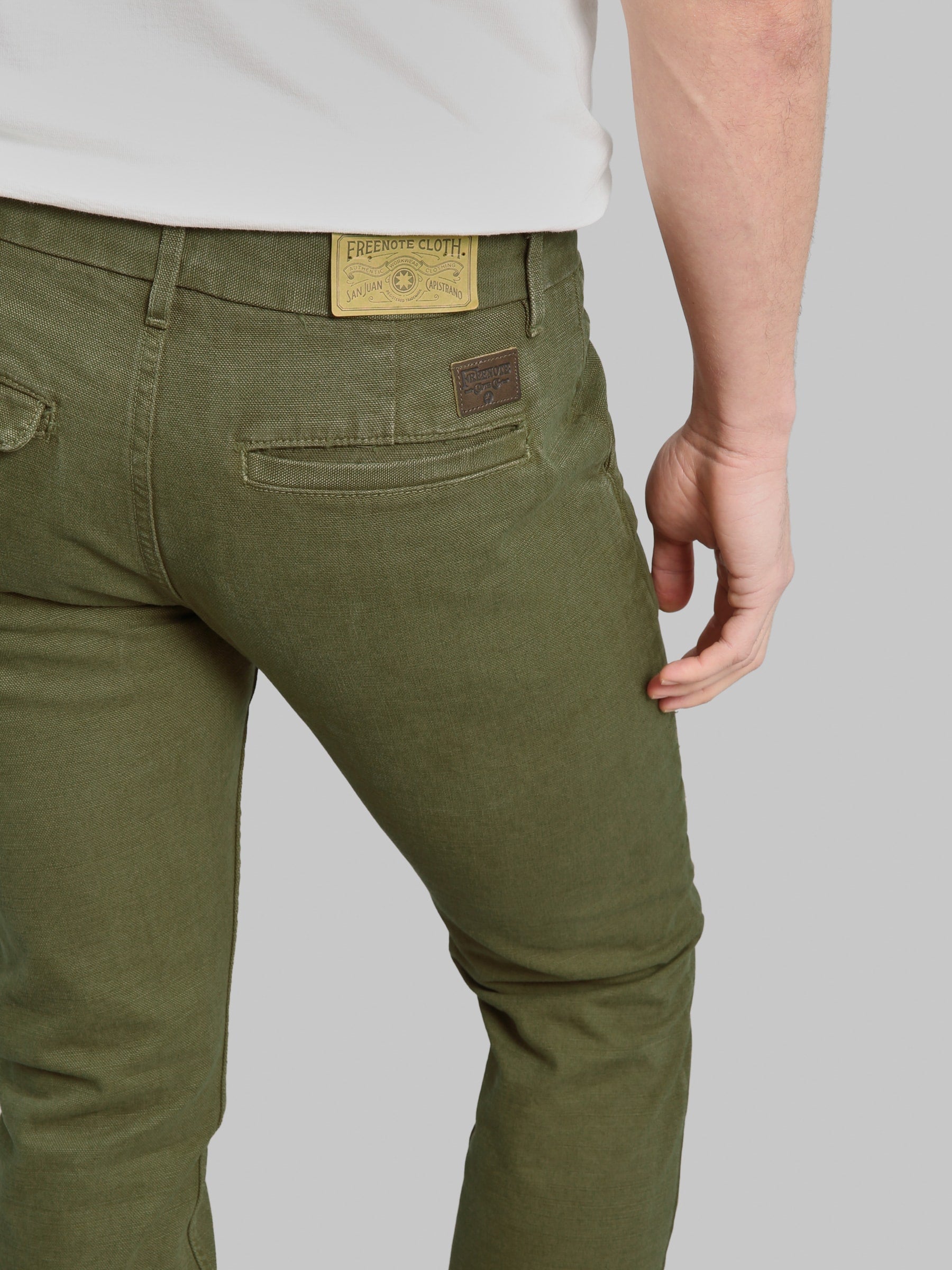 Freenote Cloth Workers Chino Slim Fit 14oz Slub Army Green