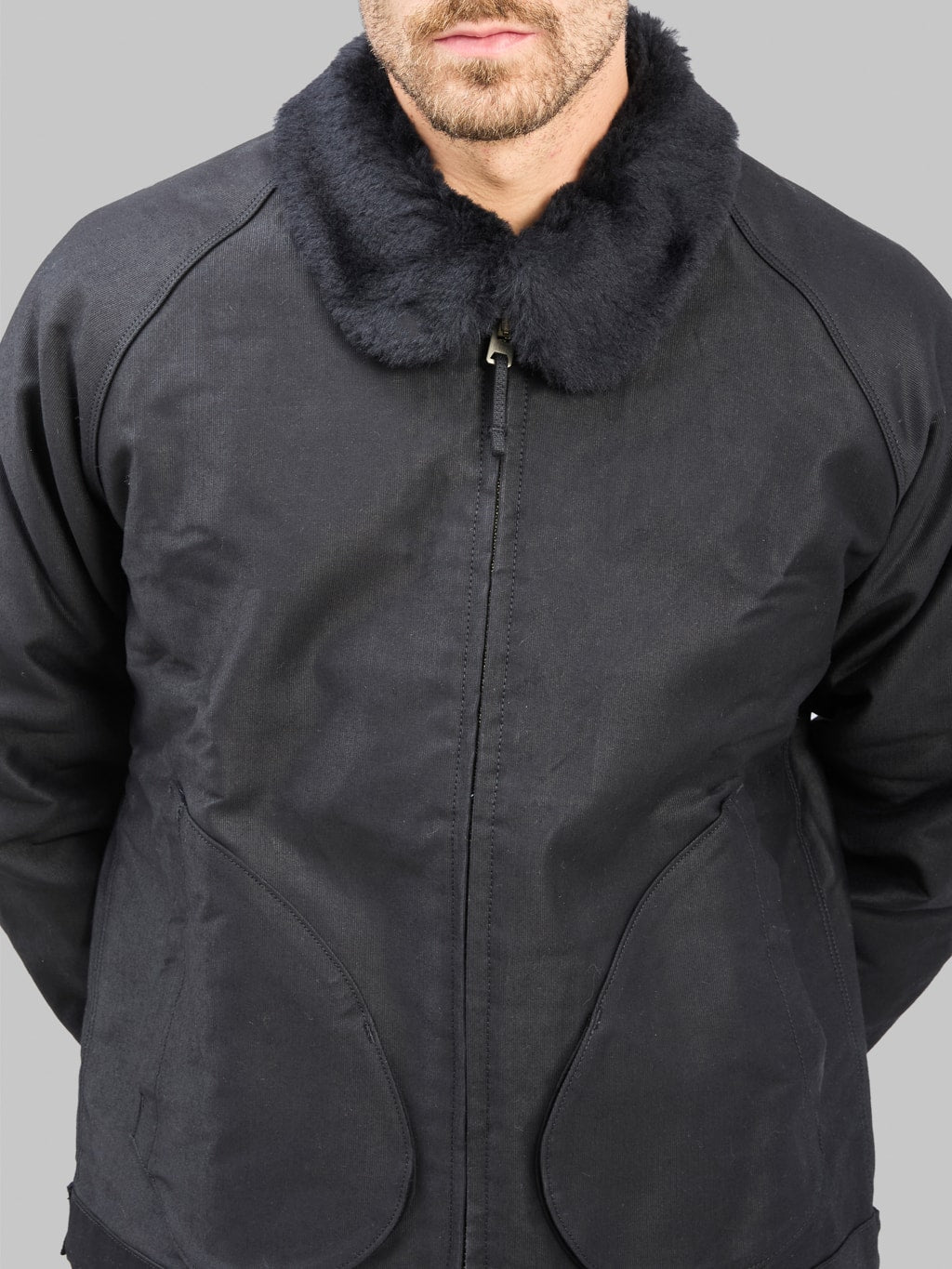 Freenote Mariner Heavy Jacket Black chest