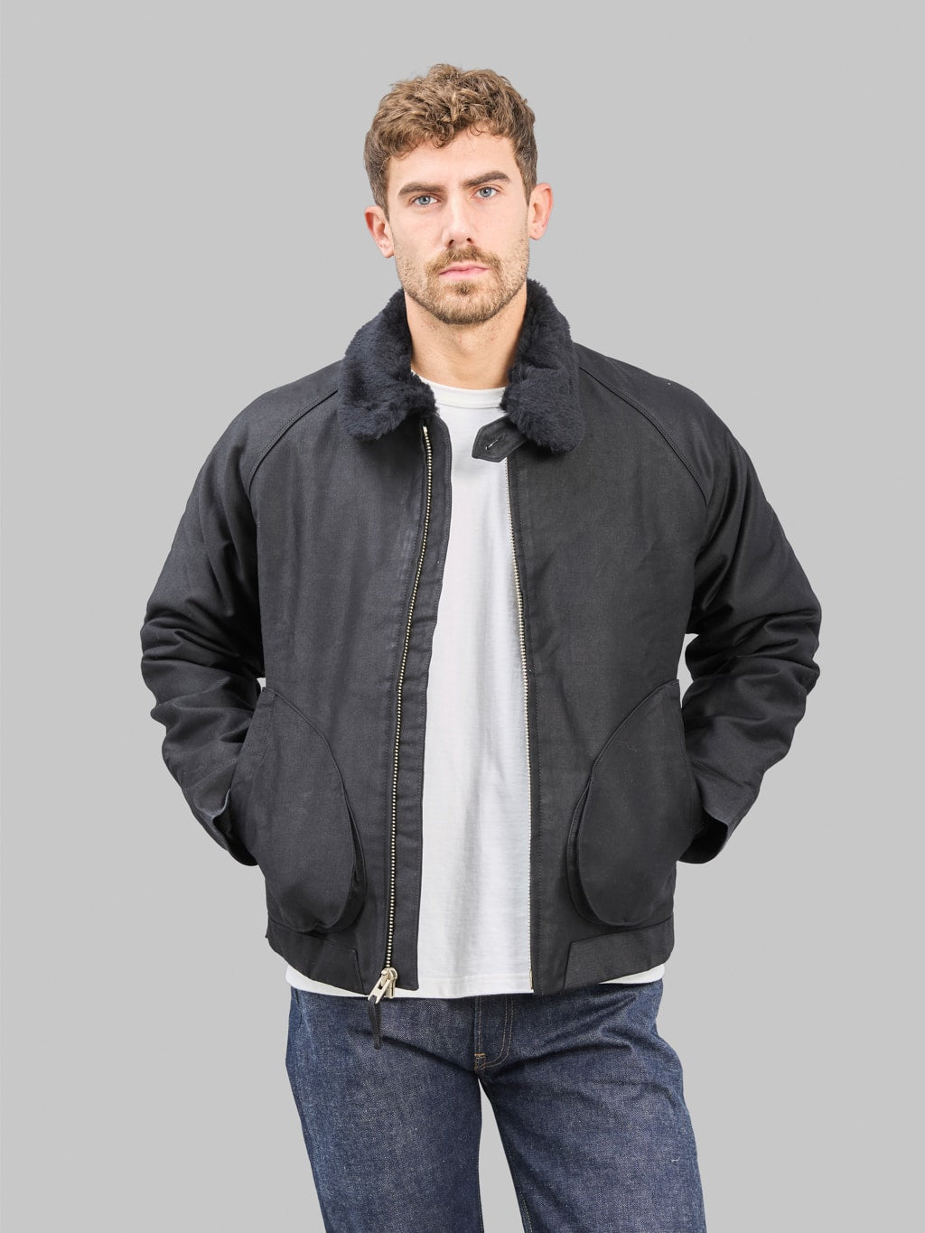Freenote Mariner Heavy Jacket Black styled