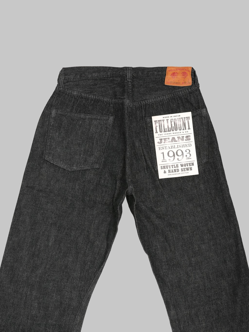 Fullcount 0105BKSS 11.5oz Wide Straight Jeans Black (Super Smooth) - Redcast Heritage Co.