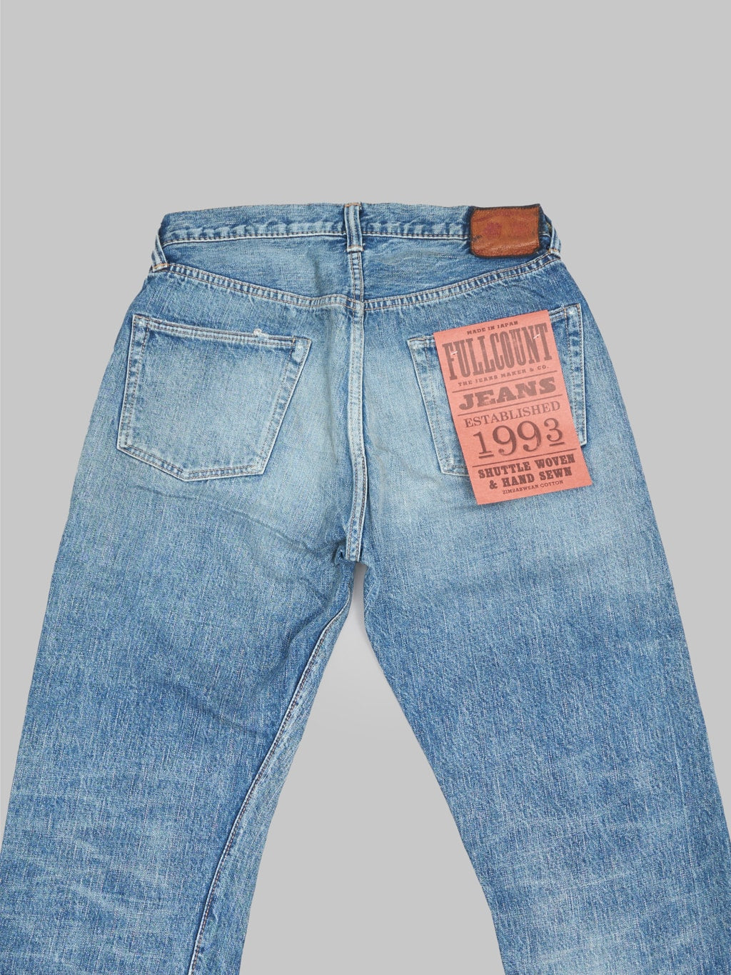 fullcount 0105 dartford wide straight selvedge jeans back details