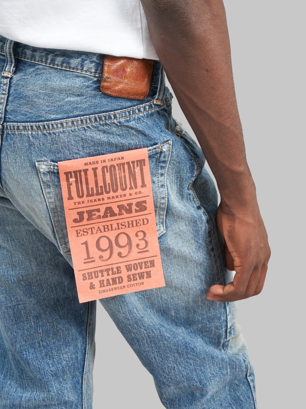 fullcount 0105 dartford wide straight selvedge jeans back pocket