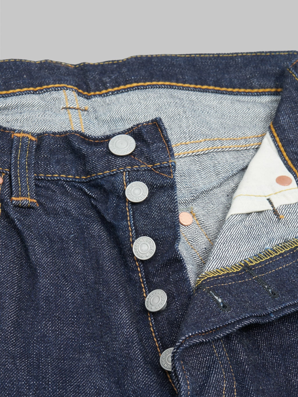 fullcount 0105 wide selvedge denim buttons