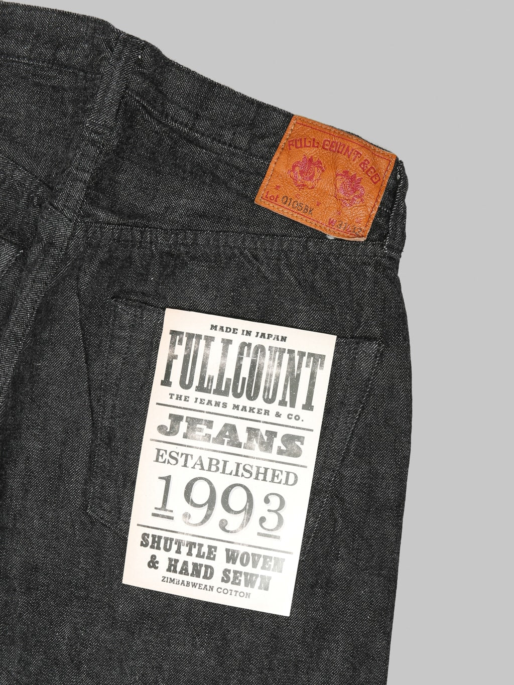 Fullcount 0105BK 13.7oz Wide Straight Black Jeans
