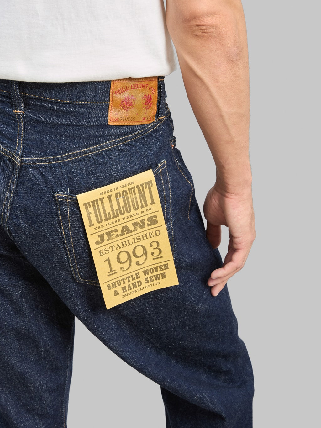 Fullcount 0105SSW Wide Straight Jeans Super Smooth back pocket