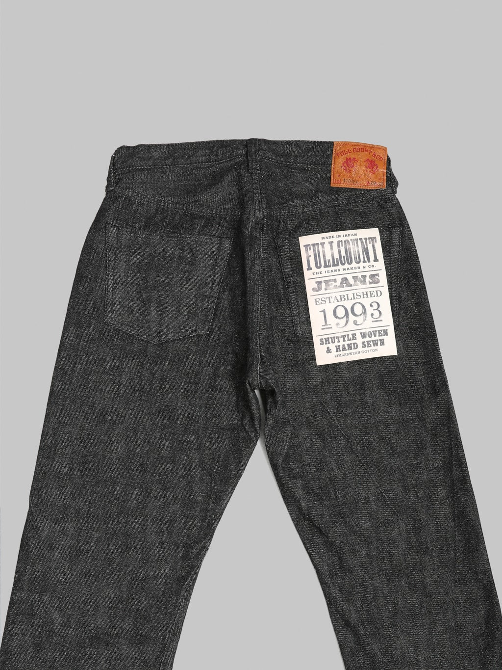 Fullcount 1101BK  Regular Straight Black Jeans back details