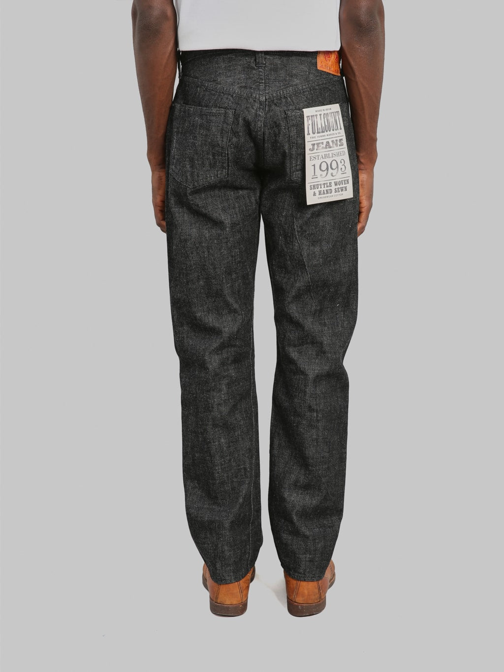 Fullcount 1101BK  Regular Straight Black Jeans back look