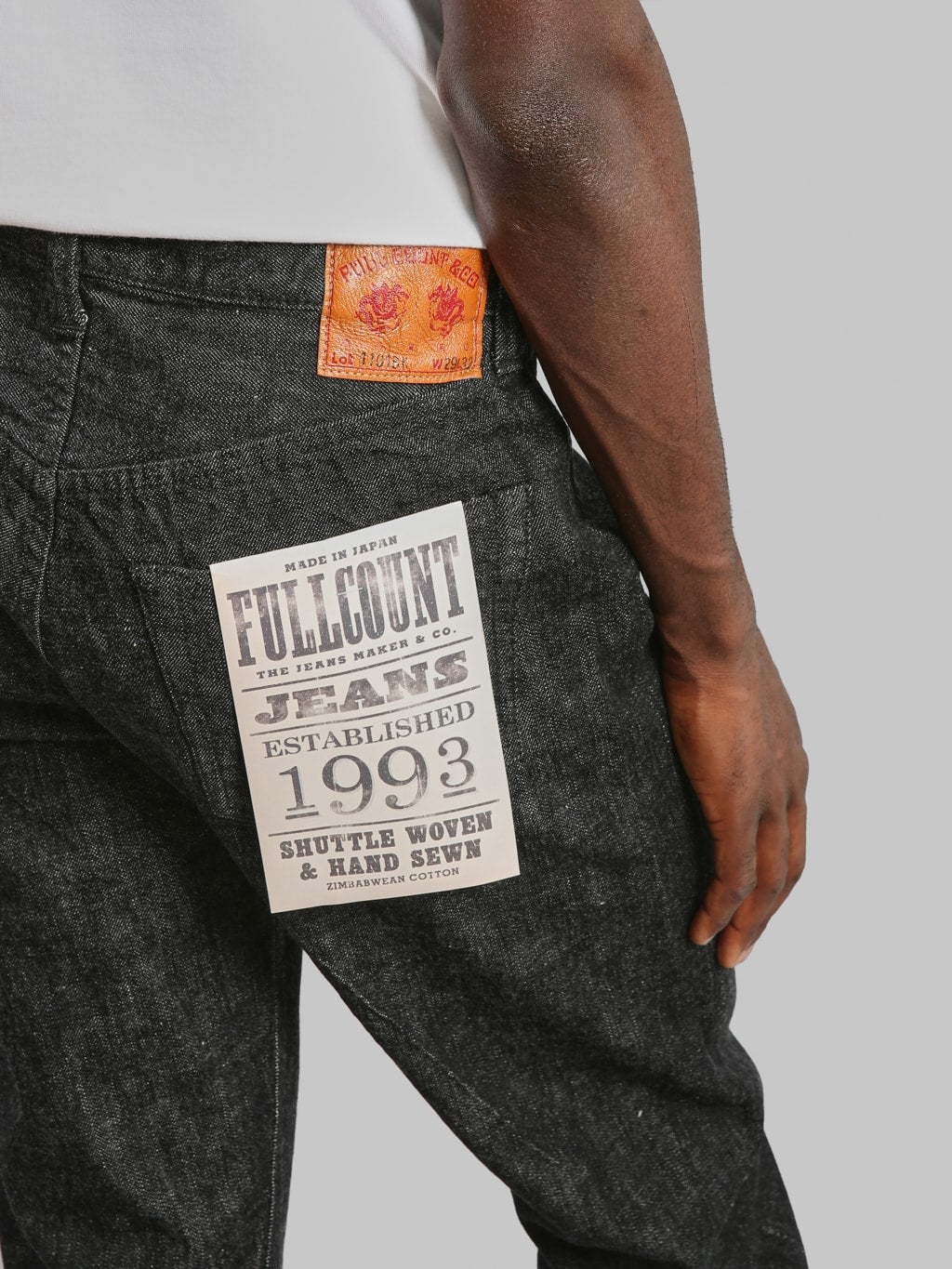 Fullcount 1101BK  Regular Straight Black Jeans pocket flasher