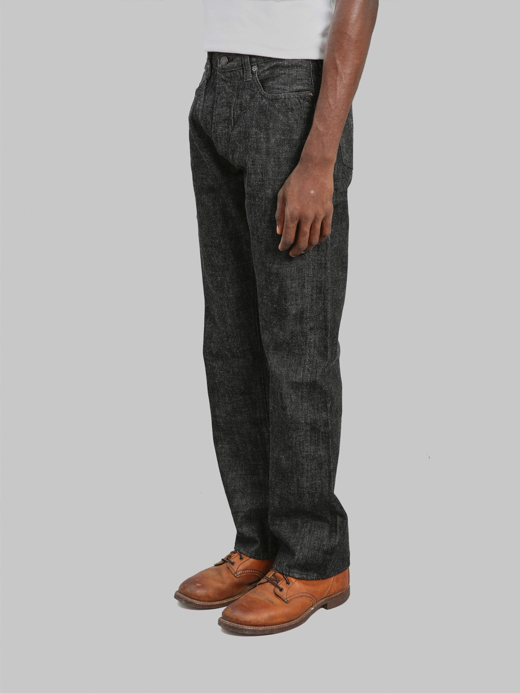 Fullcount 1101BK  Regular Straight Black Jeans side look