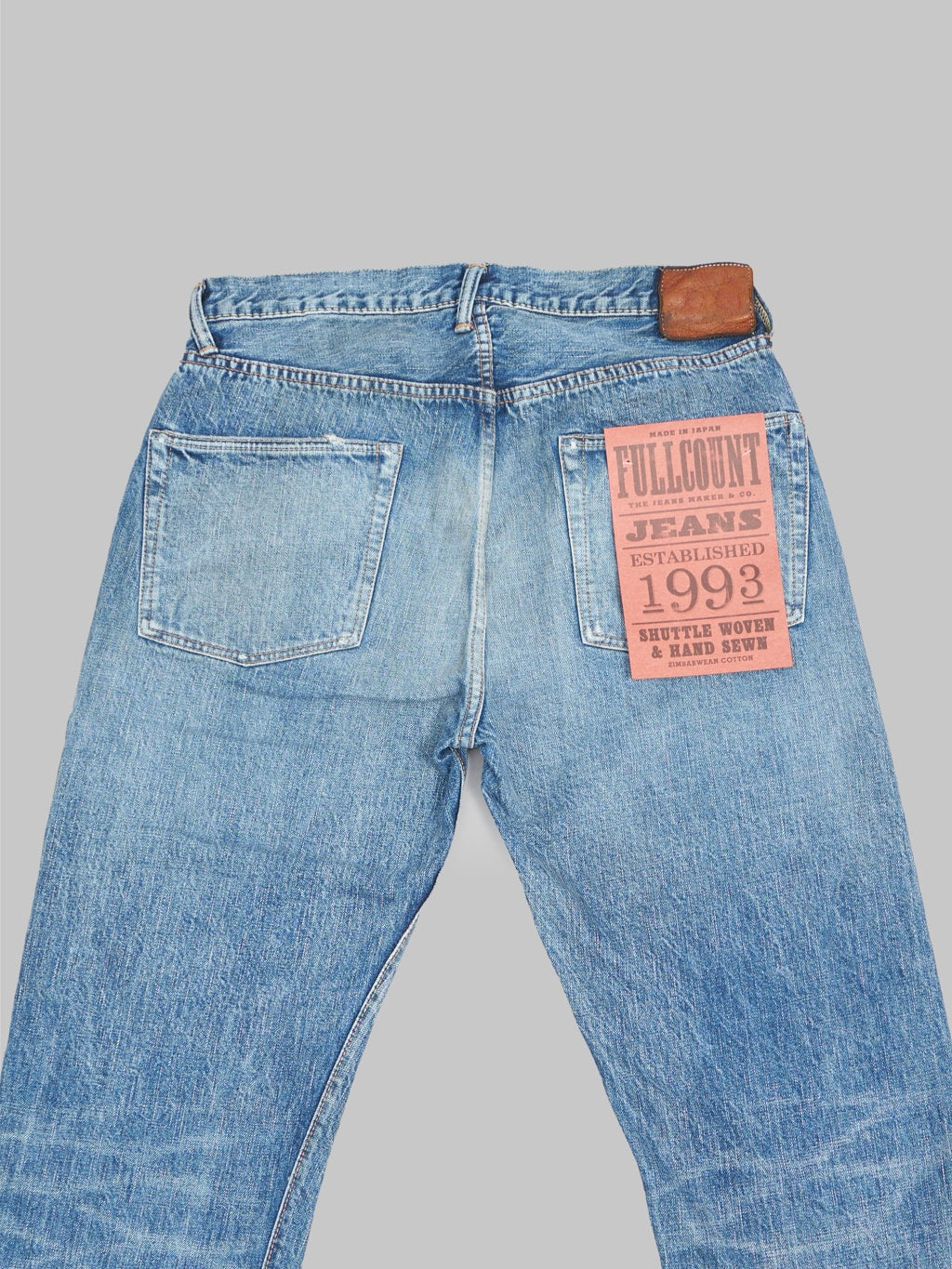 fullcount 1103 dartford clean straight selvedge jeans back details