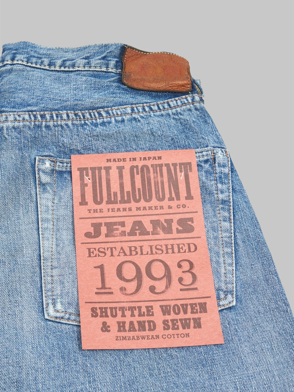 fullcount 1103 dartford clean straight selvedge jeans pocket details