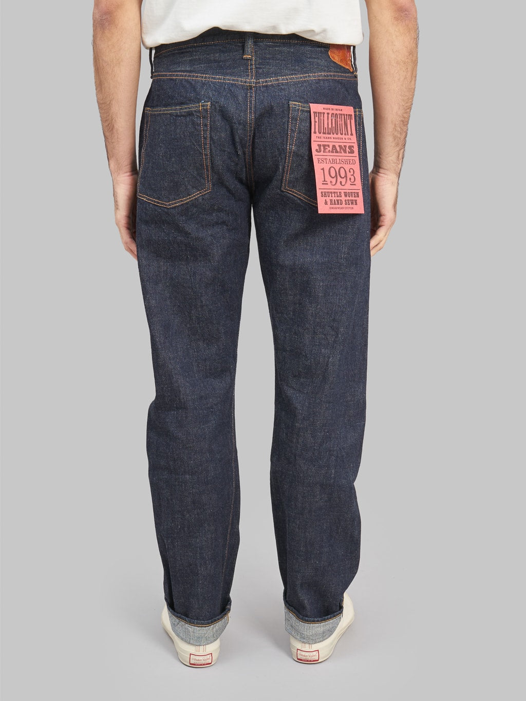 fullcount 1103 clean straight selvedge denim jeans back rise