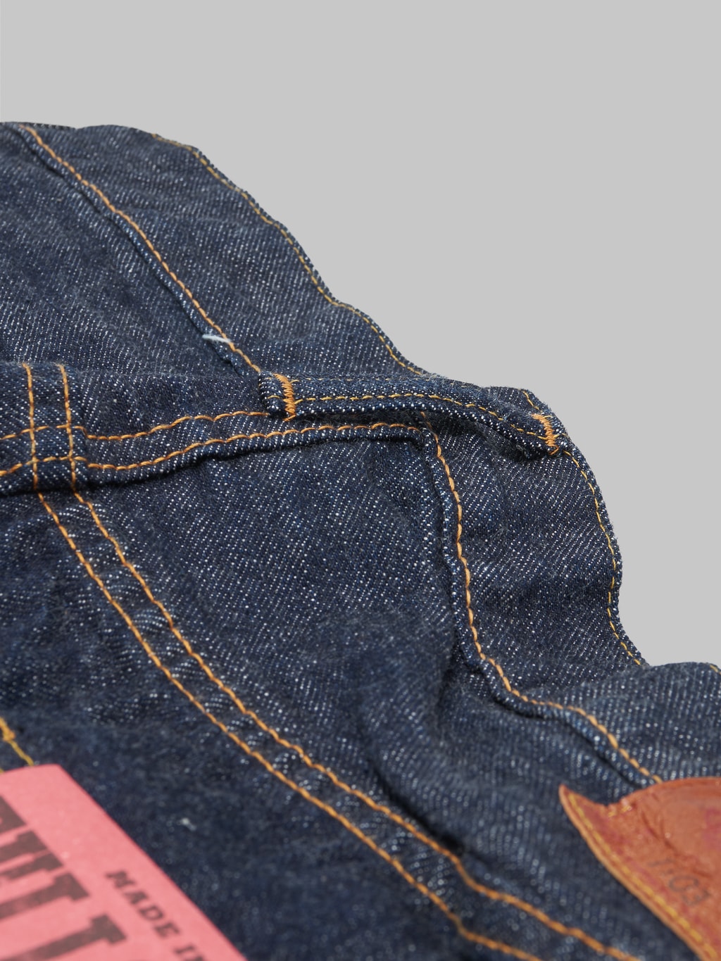 fullcount 1103 clean straight selvedge denim jeans belt loop