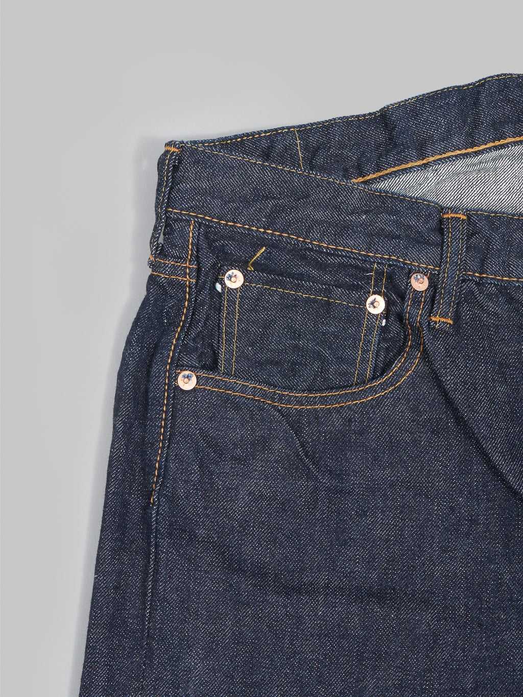 fullcount 1103 clean straight selvedge denim jeans coin pocket