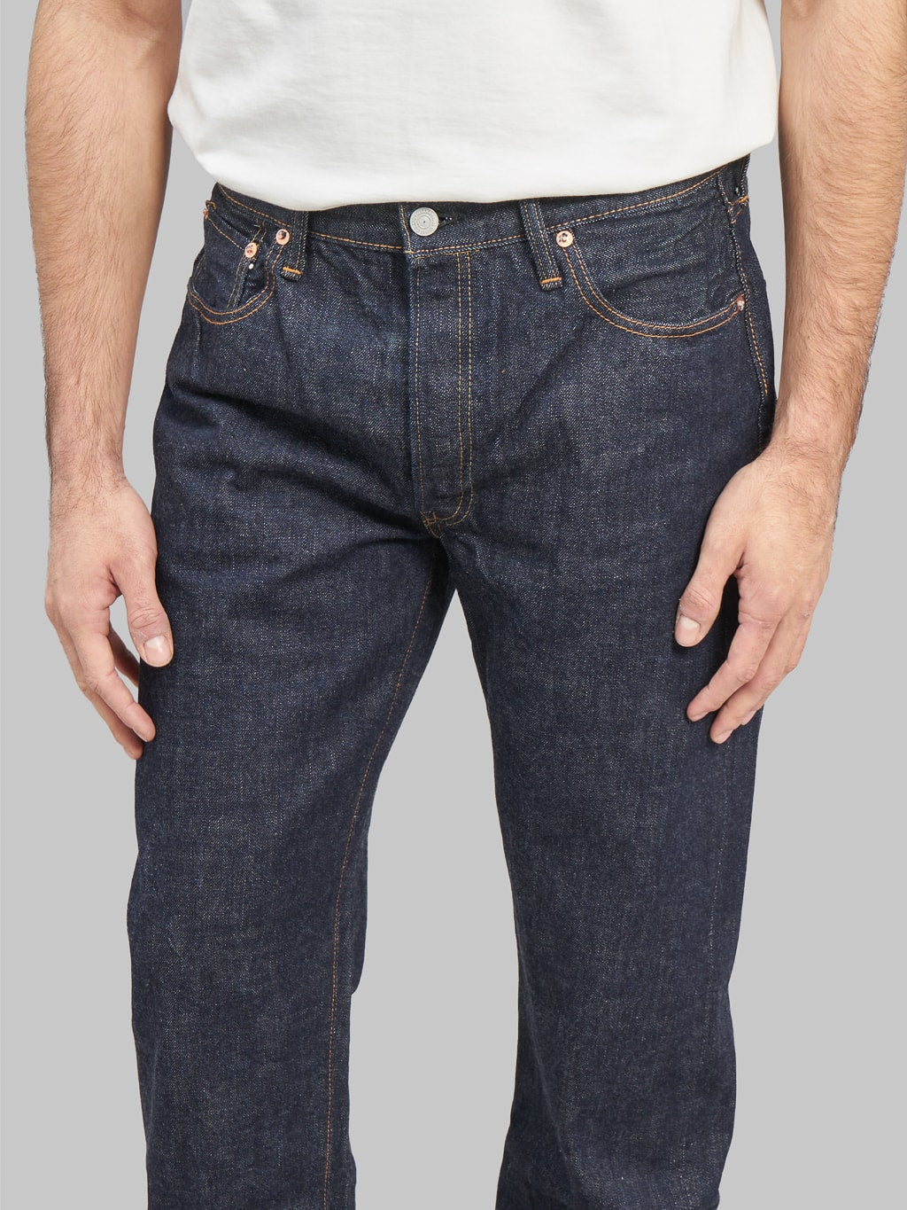 fullcount 1103 clean straight selvedge denim jeans waist