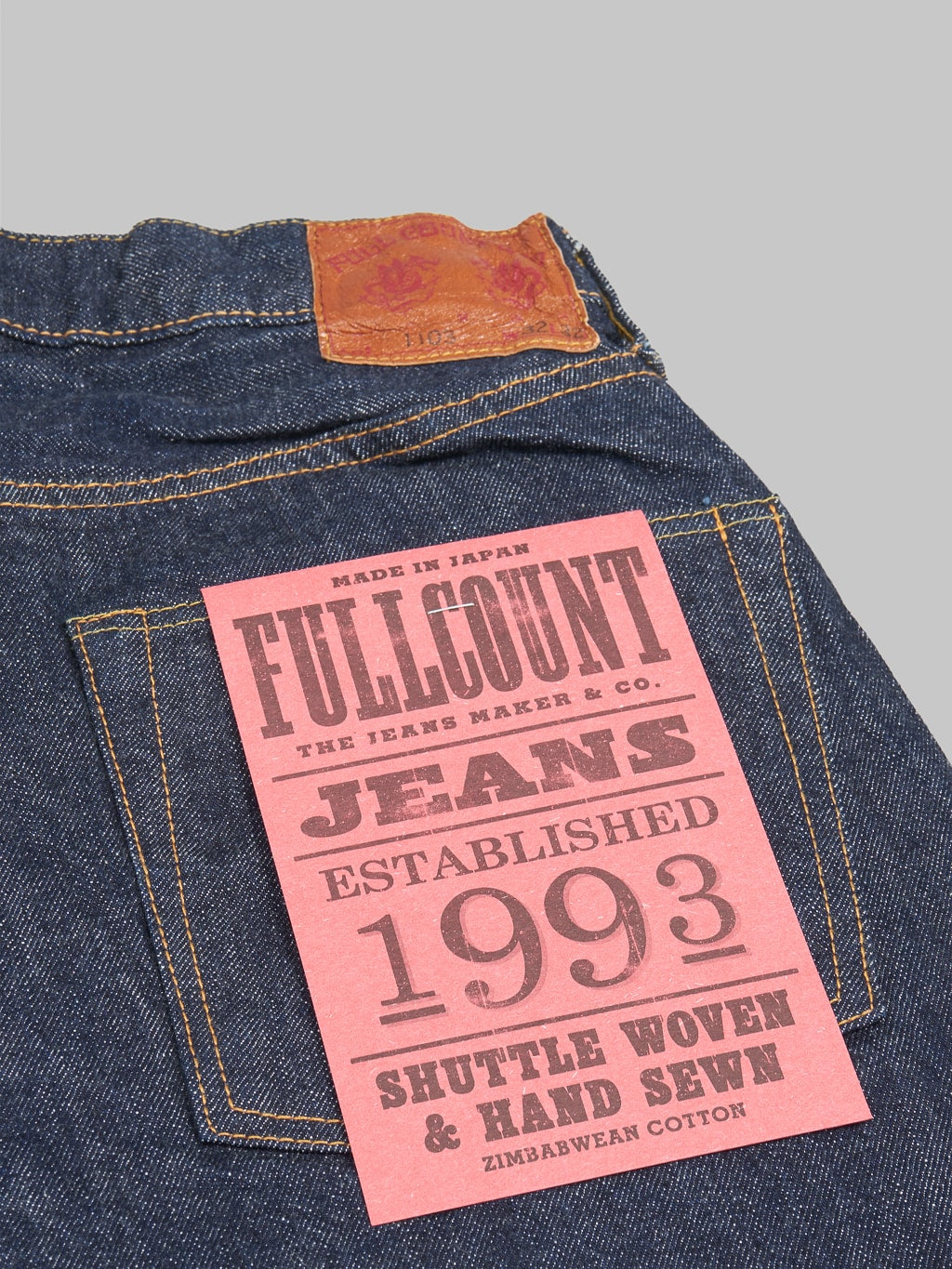 fullcount 1103 clean straight selvedge denim jeans pocket flasher