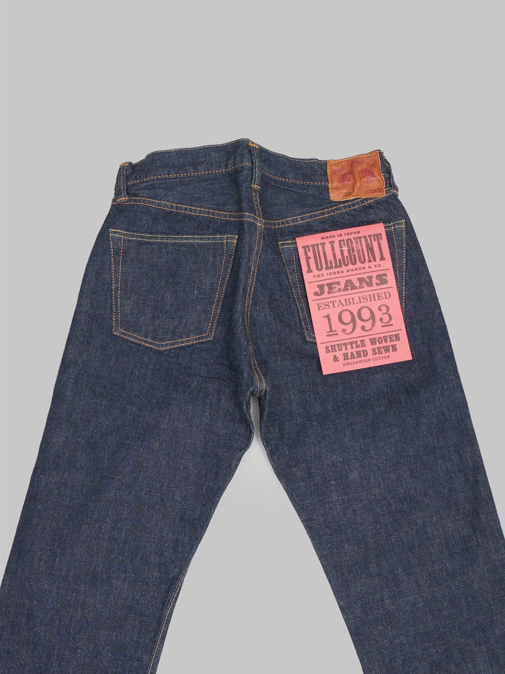 fullcount 1108w slim straight selvedge jeans back details