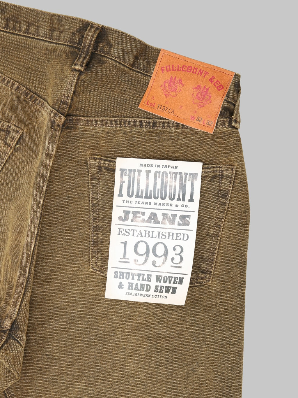 Fullcount 1137CA 13.7 Duke Denim 3 Canvas Super Wide Straight Jeans - Redcast Heritage Co.