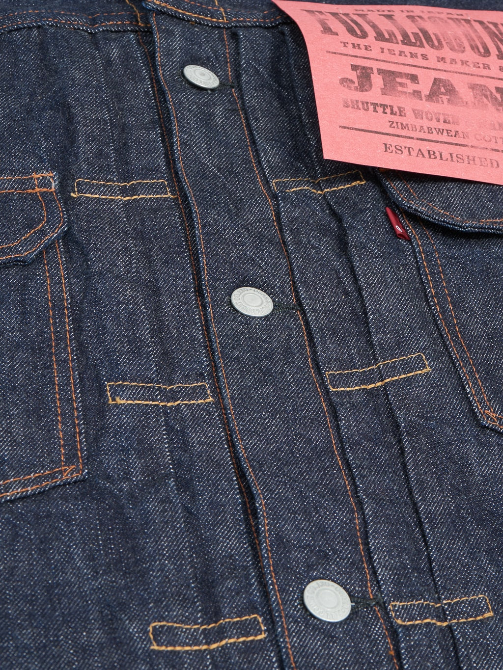 fullcount 2102 type 2 denim jacket selvedge buttons