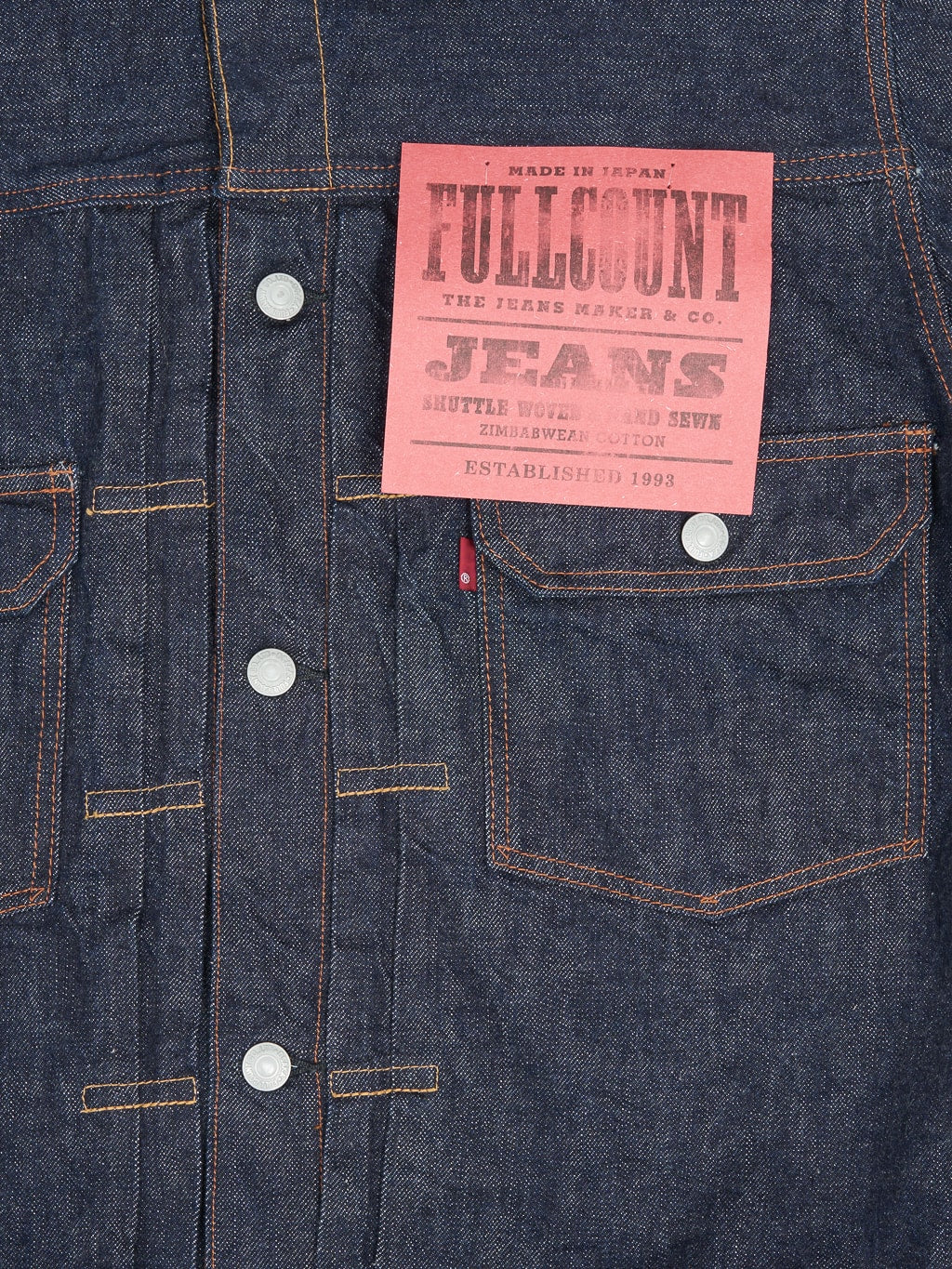 fullcount 2102 type 2 denim jacket selvedge front pocket