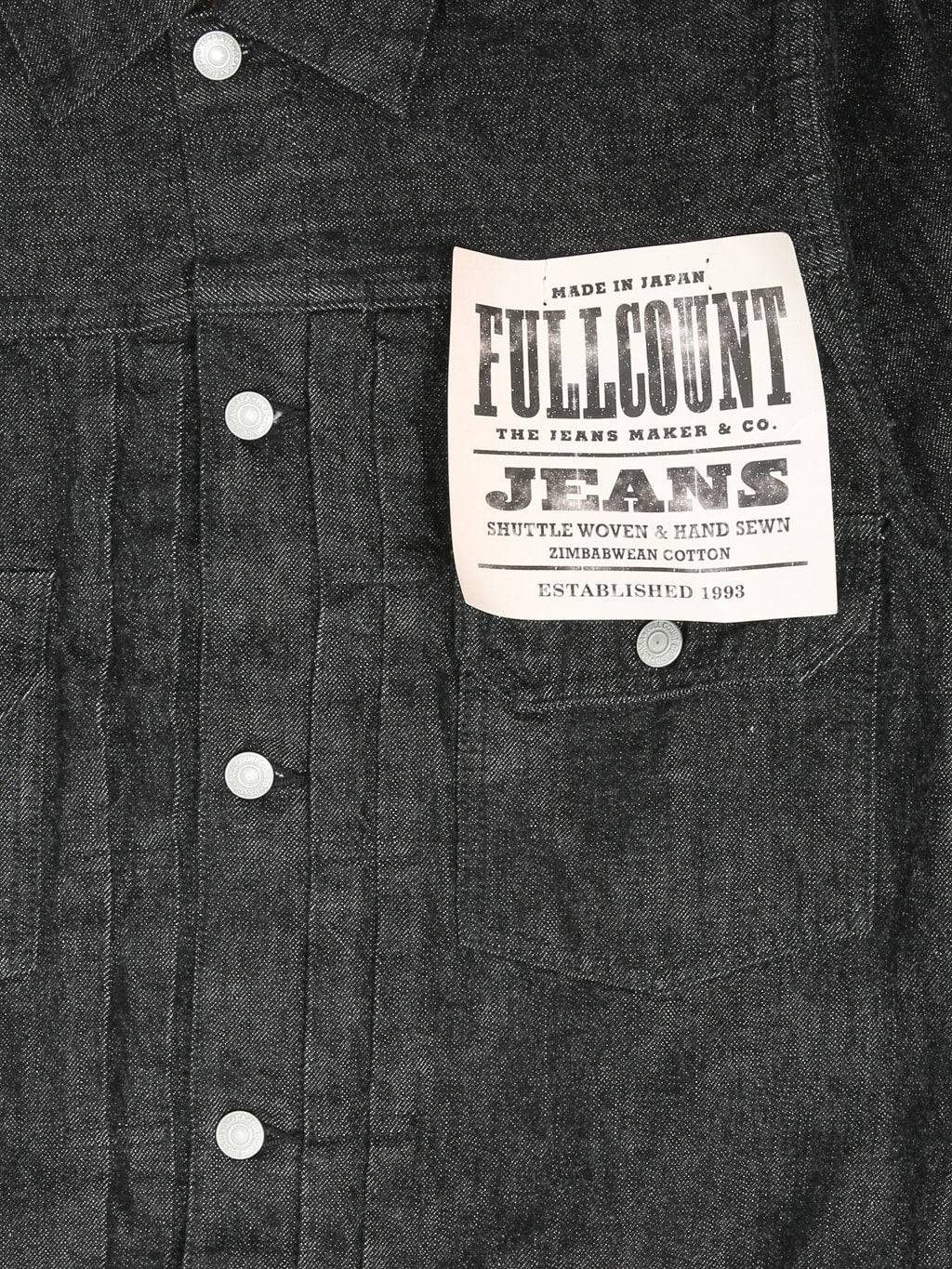 Fullcount 2102BK  Type 2 Black Denim Jacket buttons
