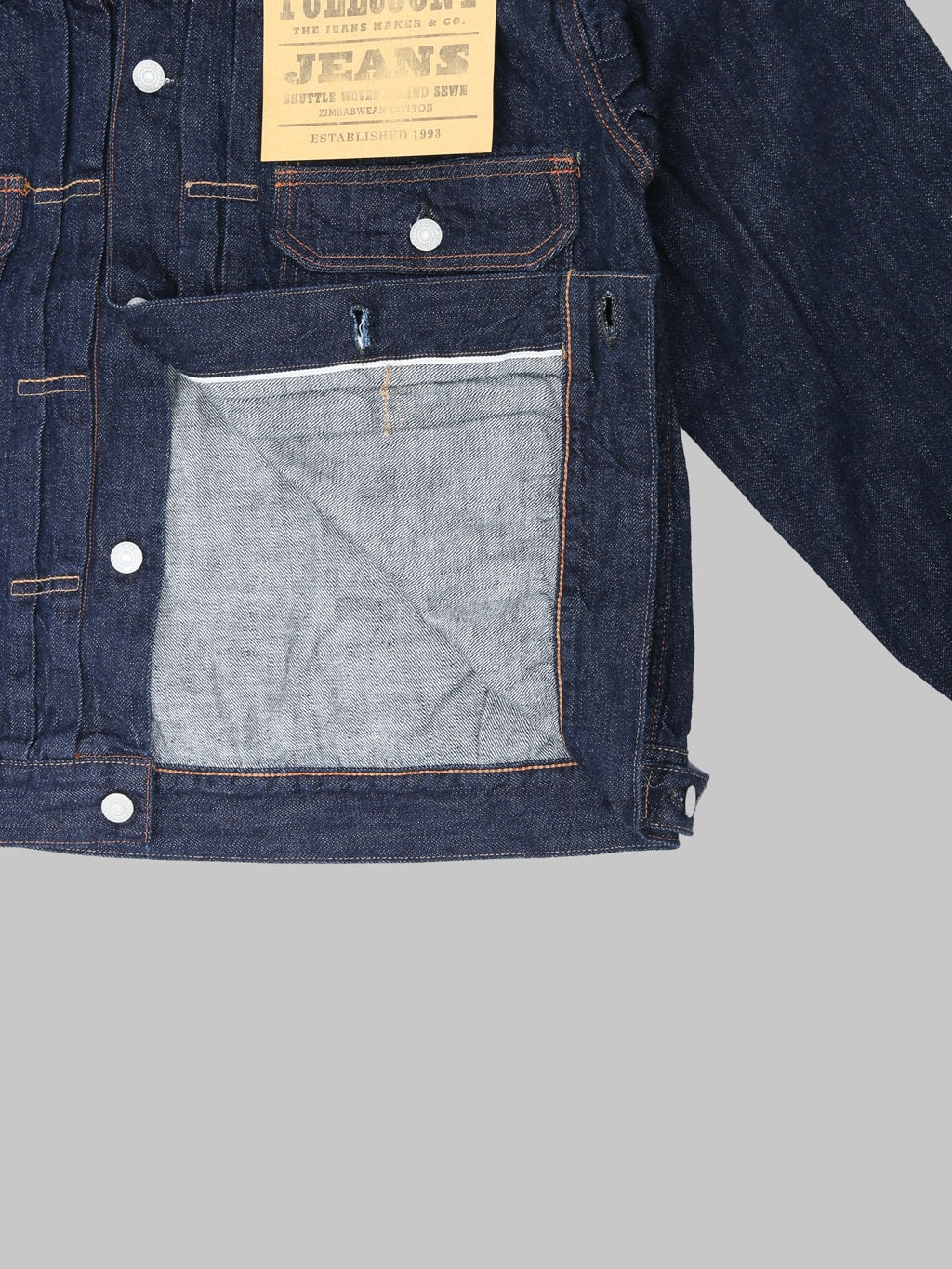 Fullcount 2102SSW 11.5oz Type II  Denim Jacket (Super Smooth) - Redcast Heritage Co.