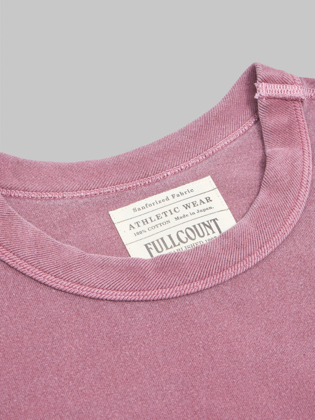 fullcount flat seam heavyweight tshirt burgundy interior tag