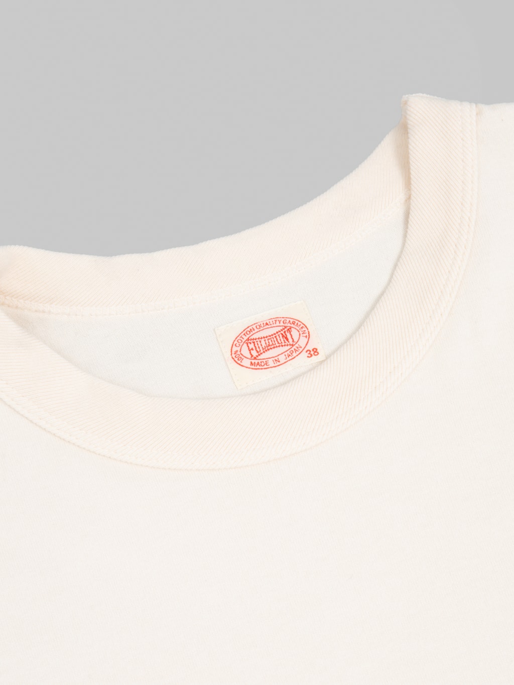 Fullcount 5222 Flat Seam Heavyweight TShirt Ecru tag