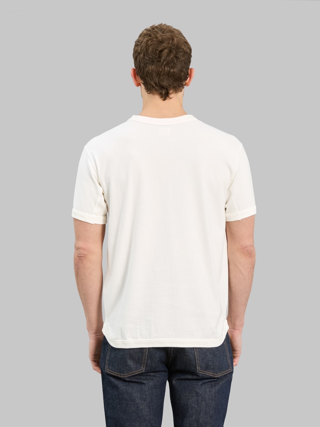 Fullcount 5222 Flat Seam Heavyweight TShirt White back fit