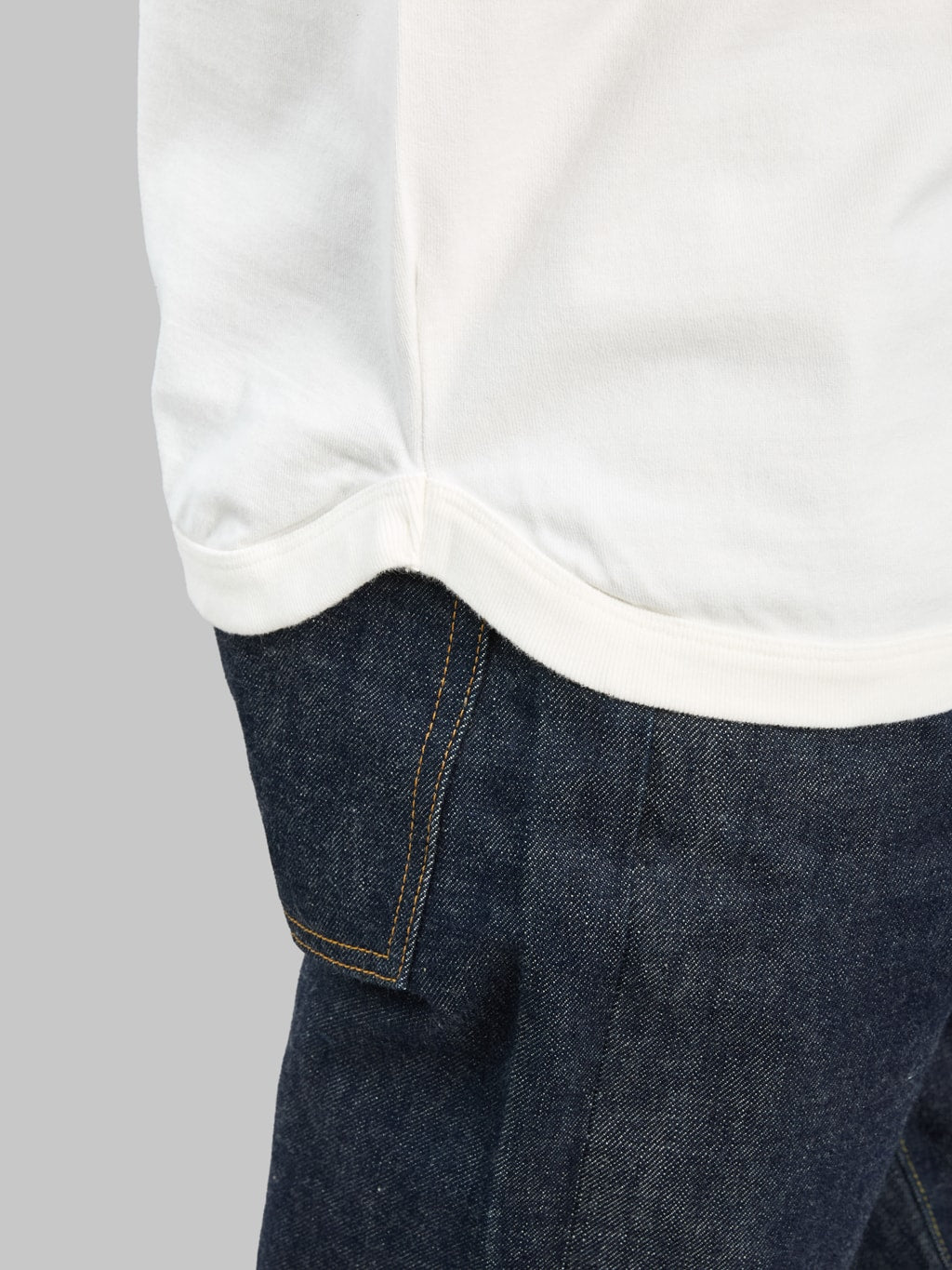 Fullcount 5222 Flat Seam Heavyweight TShirt White hem