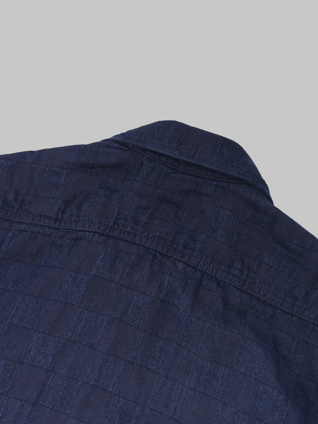 Graph Zero Officer Indigo Plaid Long Sleeve Shirt back collar