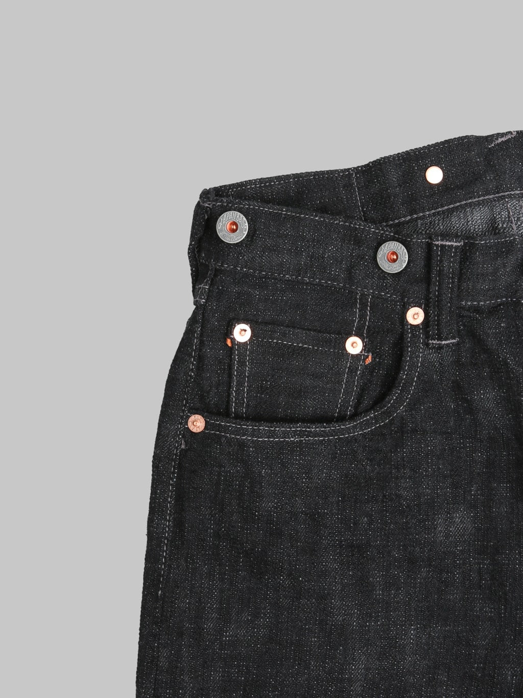 Graph Zero 15oz Skein Dyeing Heritage Regular Straight Jeans Black coin pocket