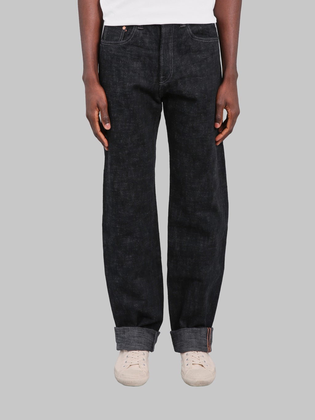 Graph Zero 15oz "Skein Dyeing Denim" Heritage Regular Straight Jeans Black - Redcast Heritage Co.