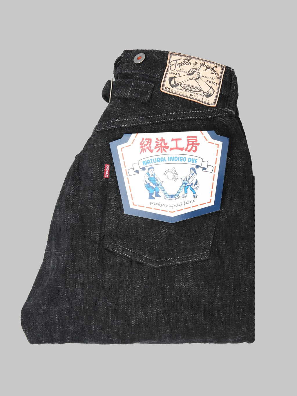 Graph Zero 15oz Skein Dyeing Heritage Regular Straight Jeans Black 100 cotton