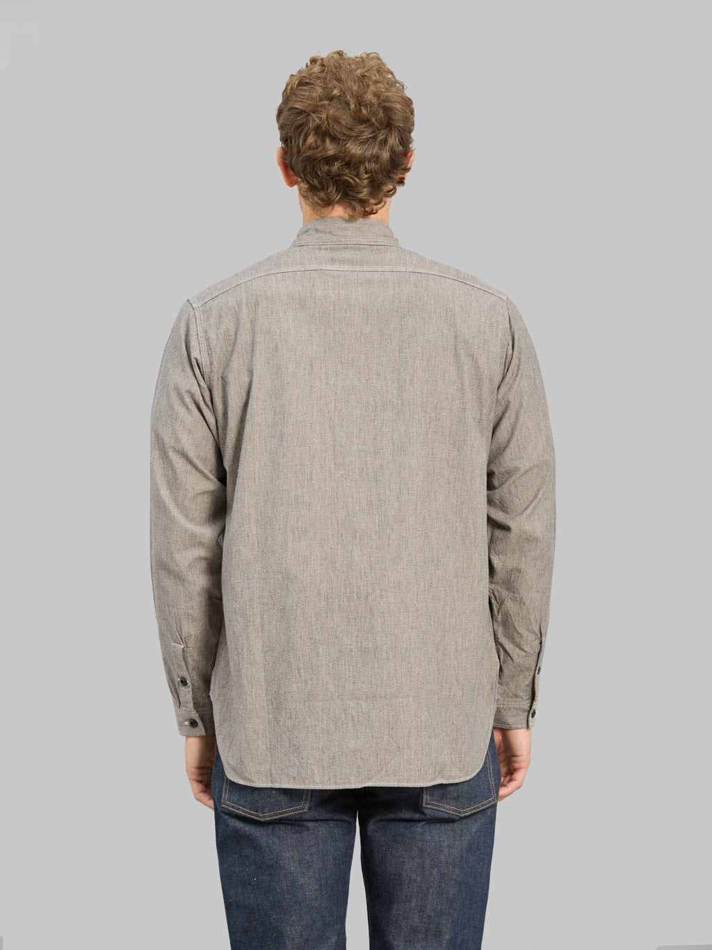 The Rite Stuff Railhead Engineer Selvedge Salt & Pepper Work Shirt Iron Grey