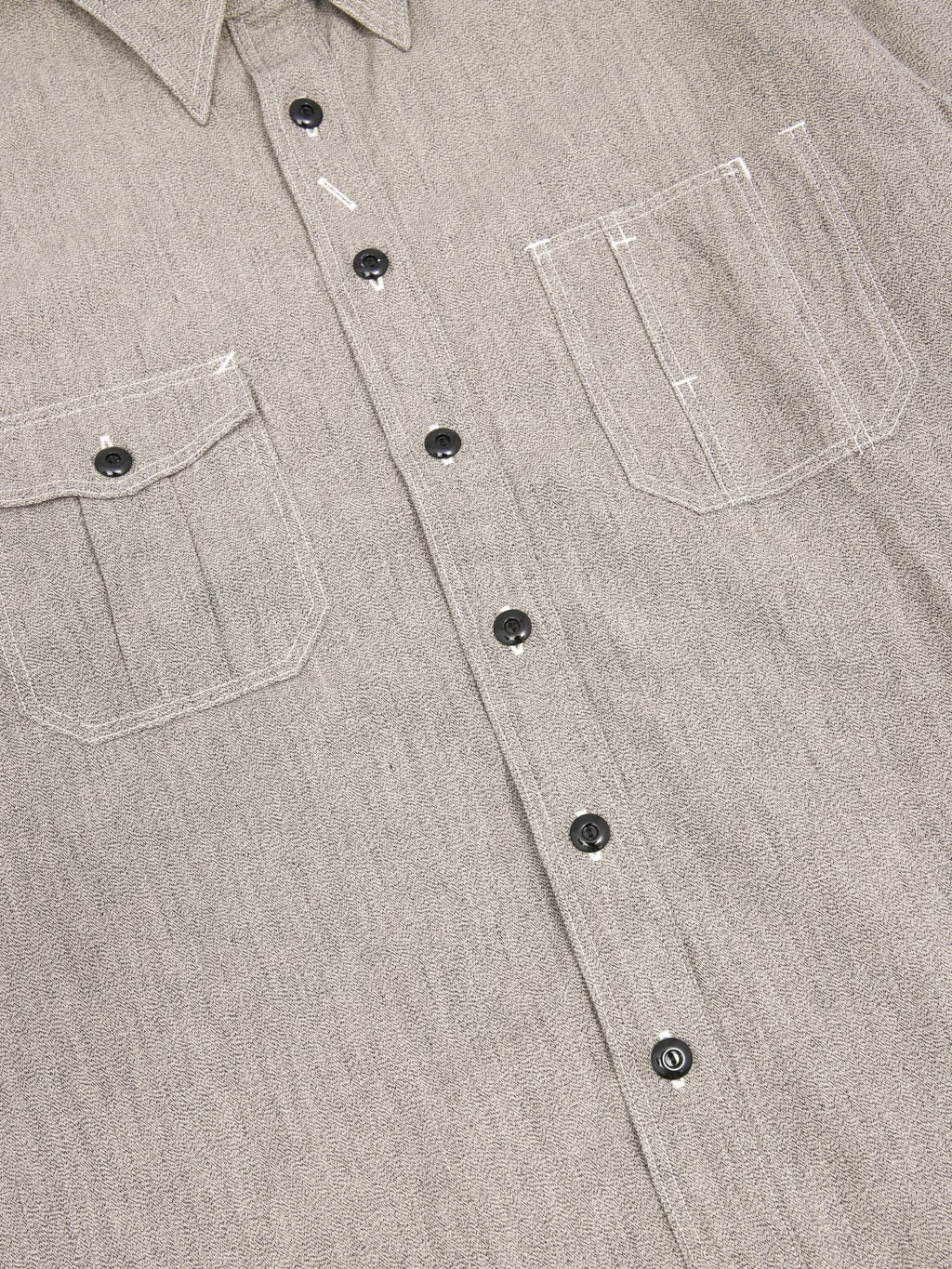 The Rite Stuff Railhead Engineer Selvedge Salt & Pepper Work Shirt Iron Grey