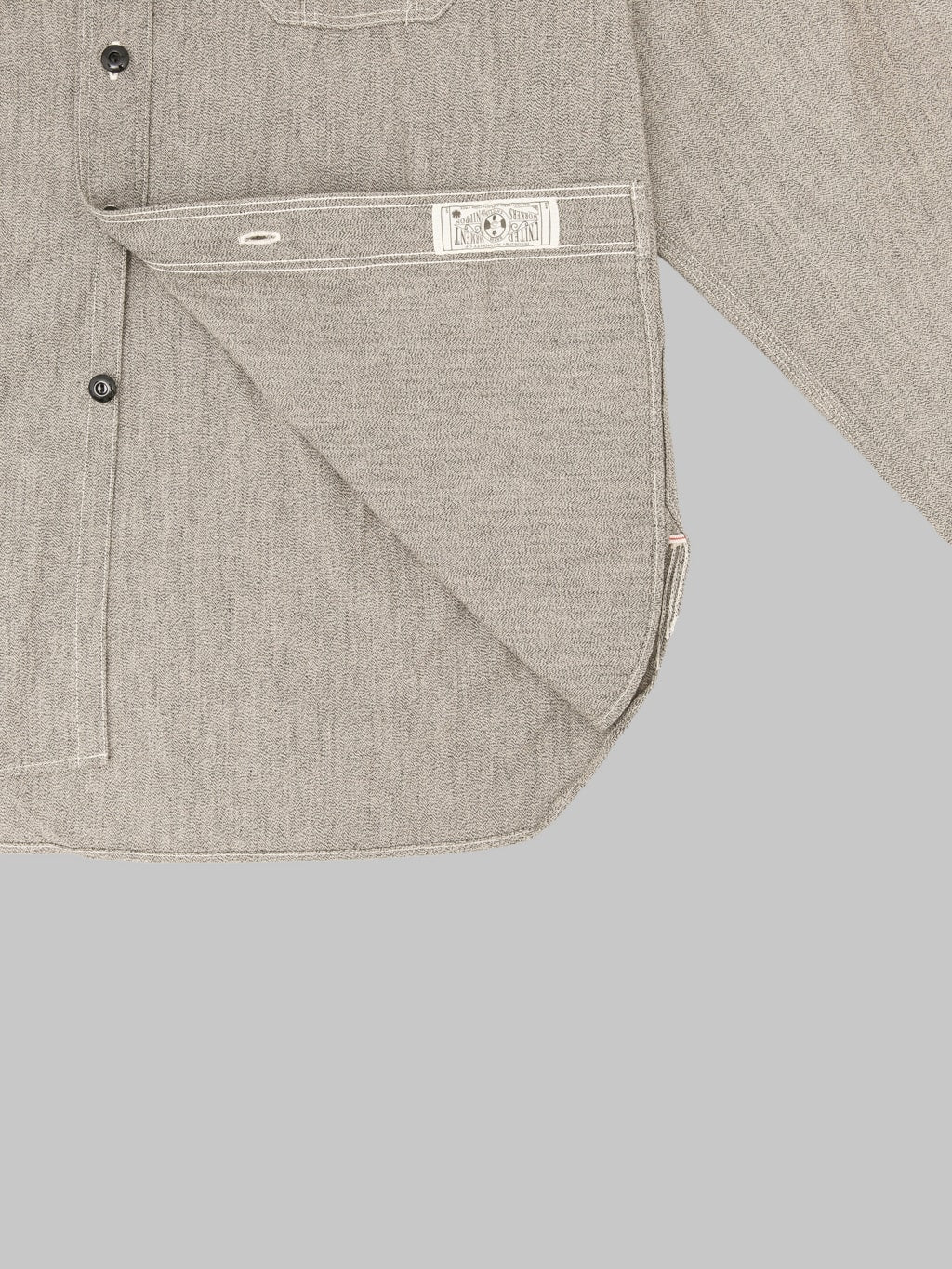 The Rite Stuff Railhead Engineer Selvedge Salt & Pepper Work Shirt Iron Grey