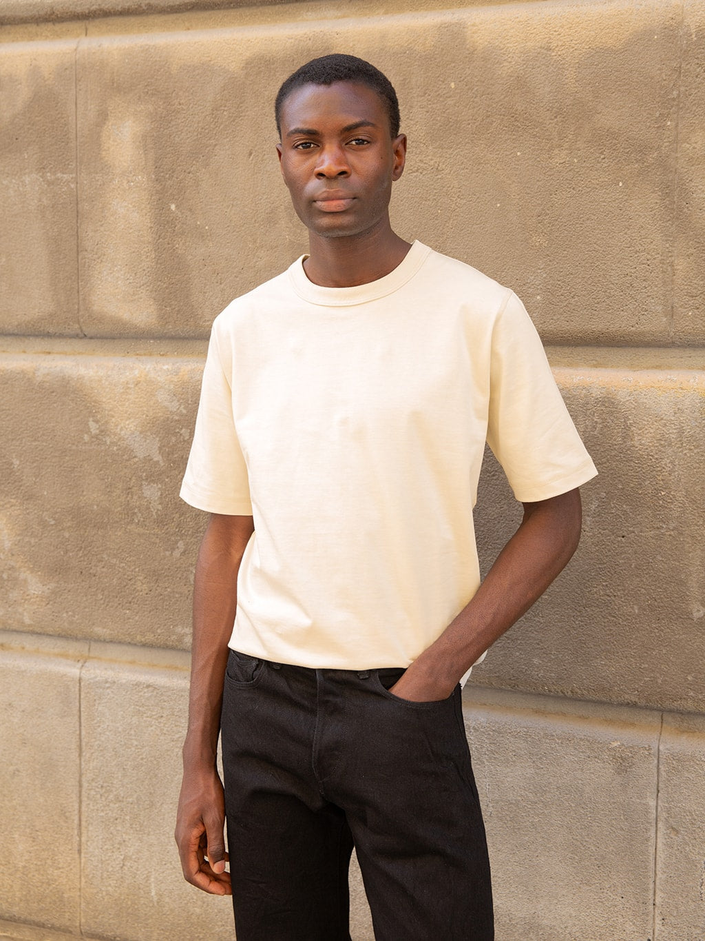 Jackman Lead-Off T-Shirt Ecru 2025