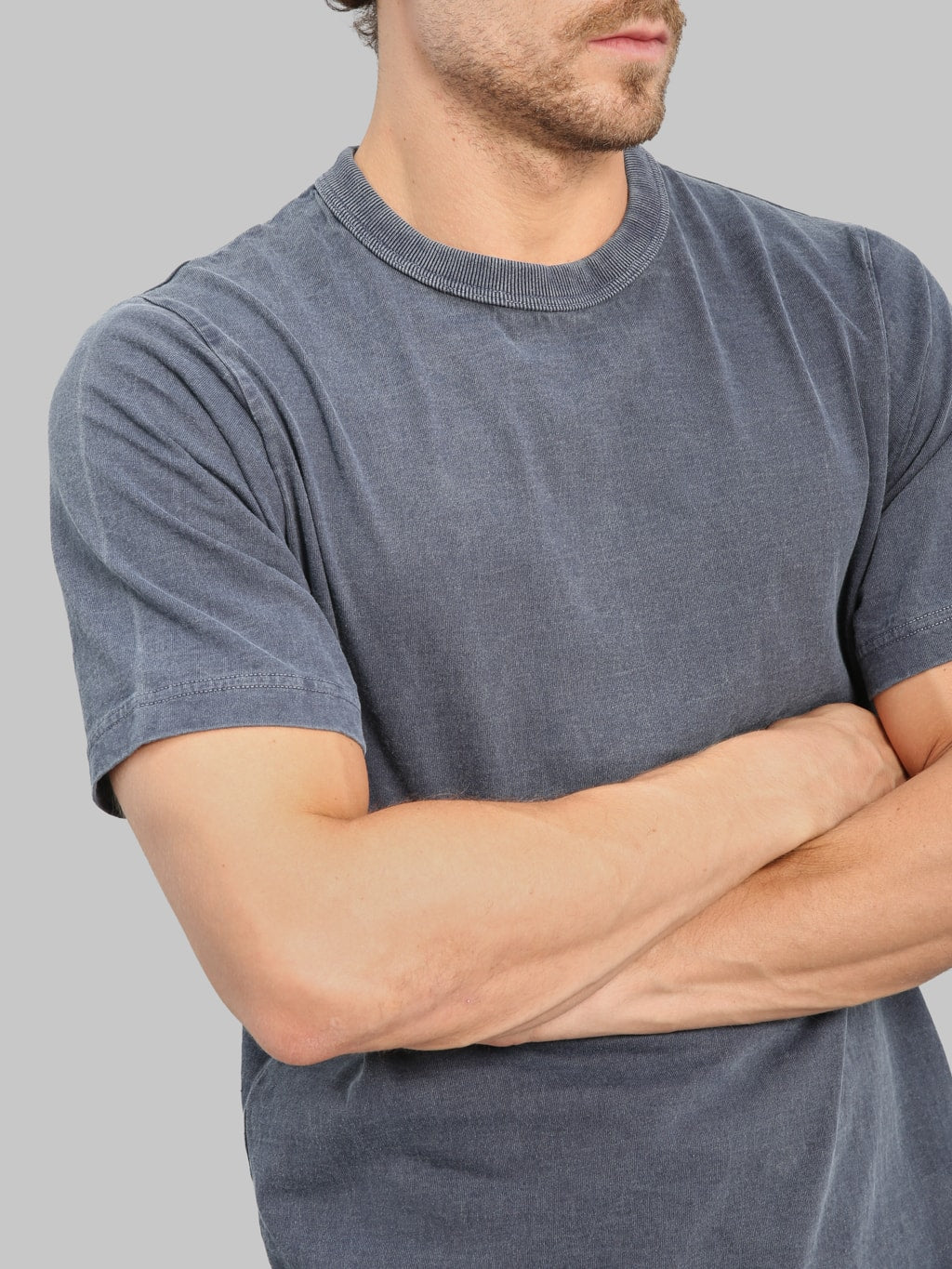 Jackman Lead-Off Pigment-Dye T-Shirt Fade Navy