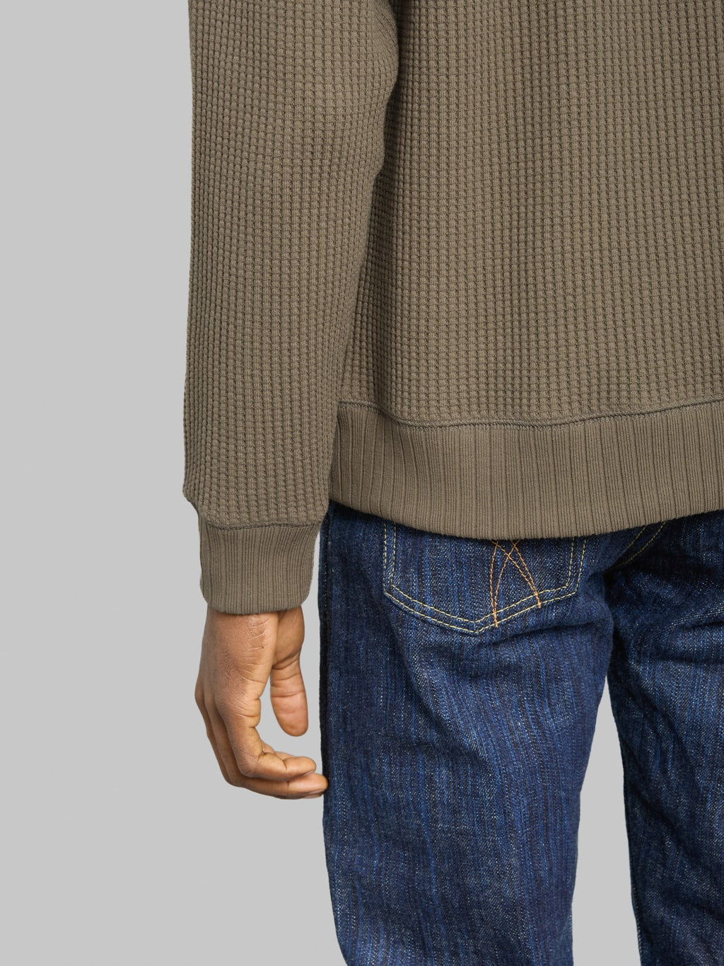 Jackman Waffle Midneck Sweater Sepia