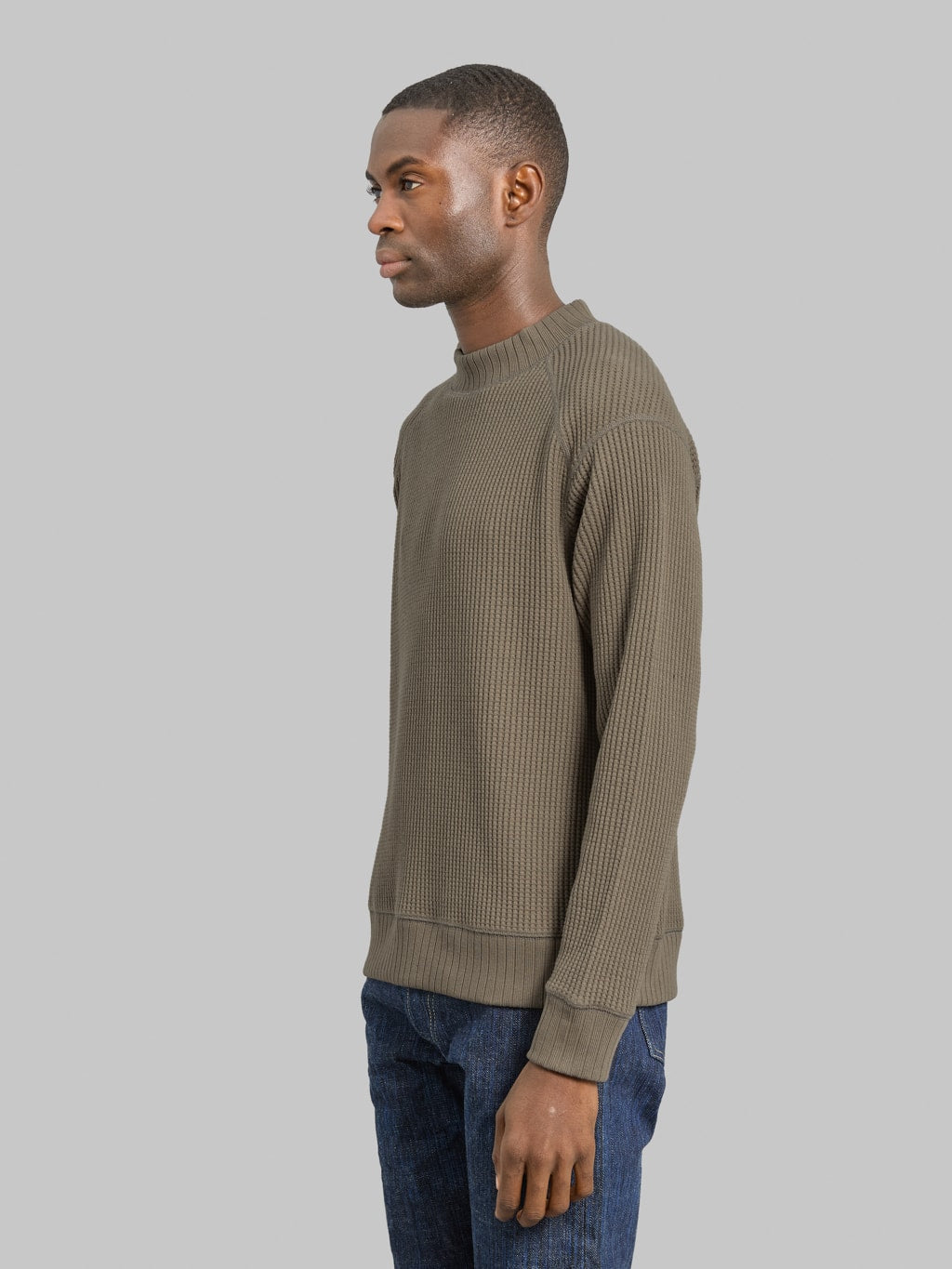 Jackman Waffle Midneck Sweater Sepia