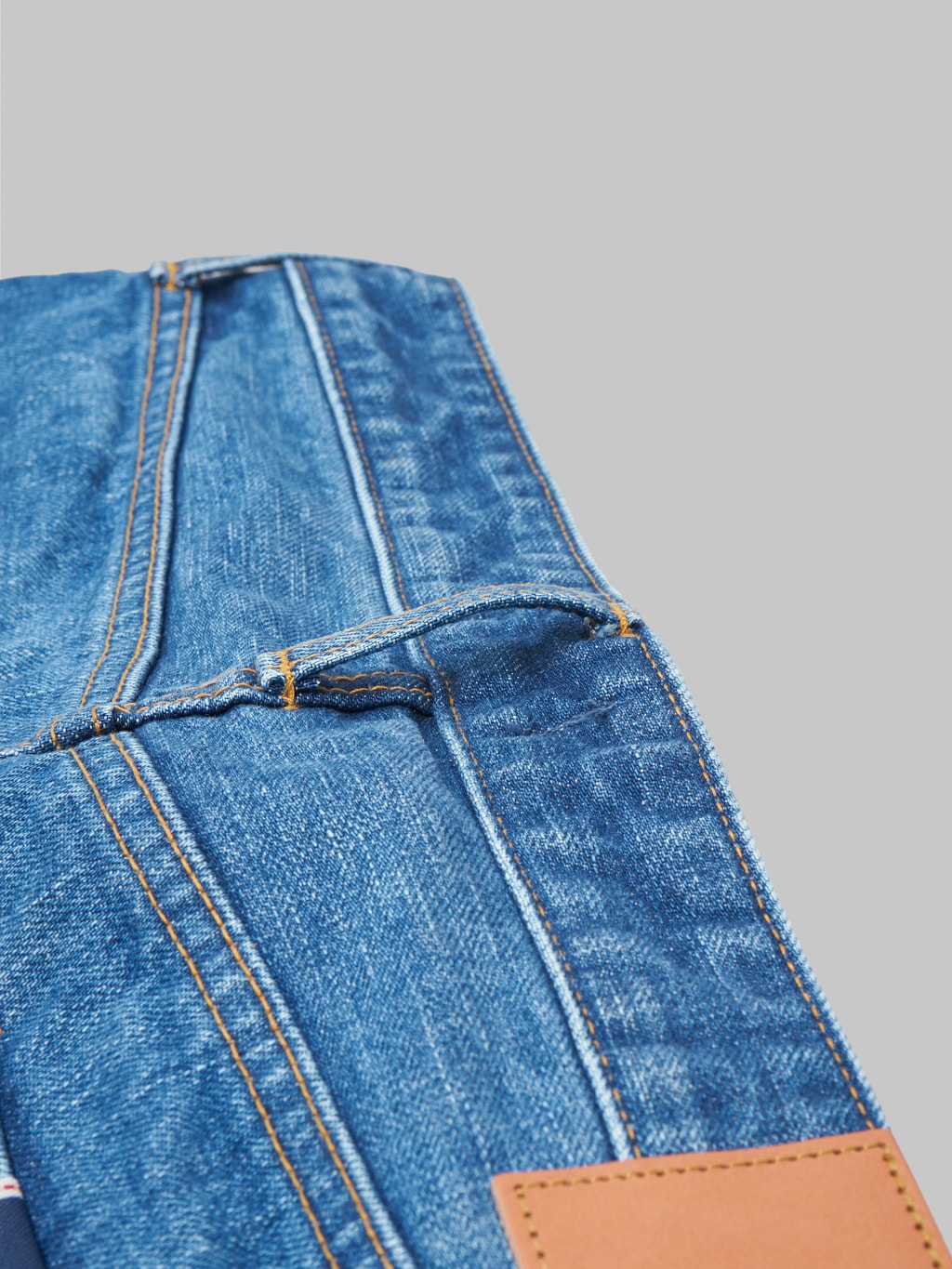 Japan Blue J501-MID 14.8oz US Cotton Stonewashed Circle Loose Straight Jeans Middle Indigo